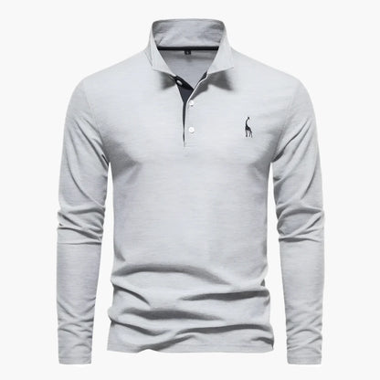 Herren Langarm Polo – Klassisches Poloshirt mit Stickerei für stilvolle Alltags- und Business-Looks