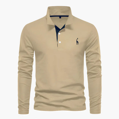 Herren Langarm Polo – Klassisches Poloshirt mit Stickerei für stilvolle Alltags- und Business-Looks