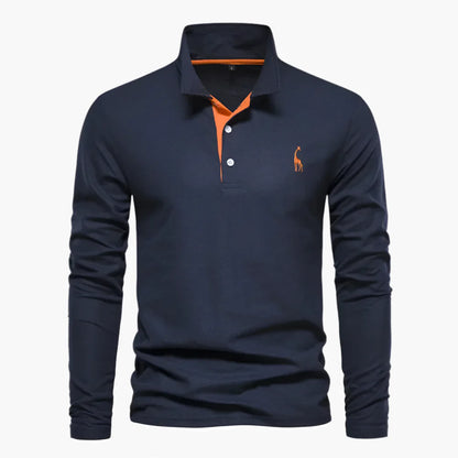 Herren Langarm Polo – Klassisches Poloshirt mit Stickerei für stilvolle Alltags- und Business-Looks