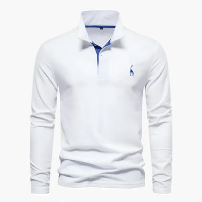 Herren Langarm Polo – Klassisches Poloshirt mit Stickerei für stilvolle Alltags- und Business-Looks
