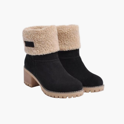 Damen Winter Stiefeletten mit Warmfutter und Faltbarem Design – Bequeme Suede Boots für Alltag und Freizeit