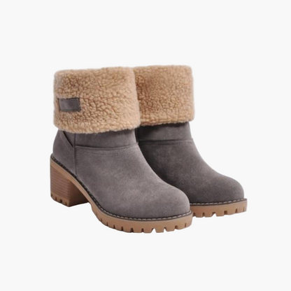 Damen Winter Stiefeletten mit Warmfutter und Faltbarem Design – Bequeme Suede Boots für Alltag und Freizeit