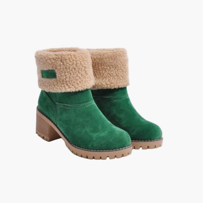 Damen Winter Stiefeletten mit Warmfutter und Faltbarem Design – Bequeme Suede Boots für Alltag und Freizeit