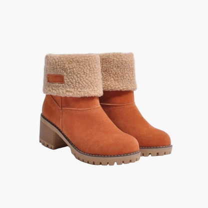 Damen Winter Stiefeletten mit Warmfutter und Faltbarem Design – Bequeme Suede Boots für Alltag und Freizeit